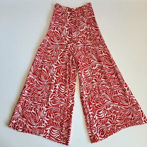 Vintage 60s high waisted red and white wide leg pants size XXS. 1960s mod pants.